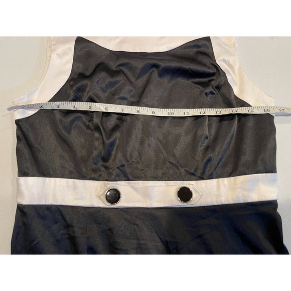 MAURICES Womens Colorblock Sheath Dress H0412 Round Neck Black White Size 11/12 - Picture 4 of 8